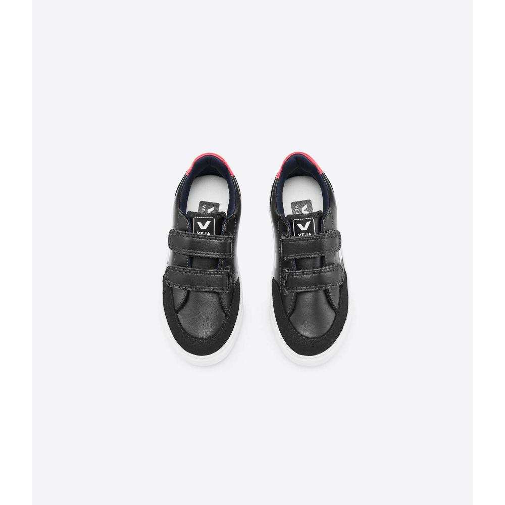 Veja V-12 LEATHER Sneakers Kinderen Black/White | BE 870QMA